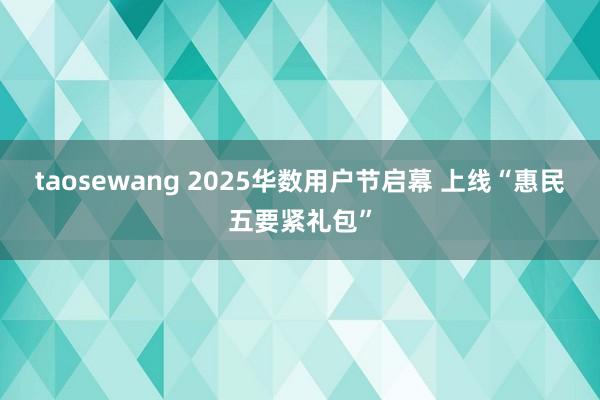taosewang 2025华数用户节启幕 上线“惠民五要紧礼包”