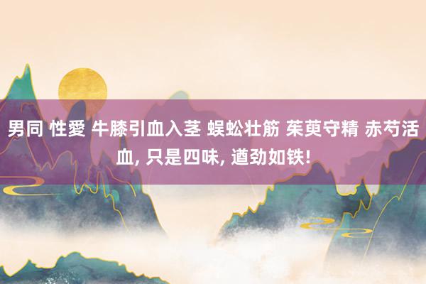 男同 性愛 牛膝引血入茎 蜈蚣壮筋 茱萸守精 赤芍活血, 只是四味, 遒劲如铁!