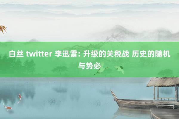 白丝 twitter 李迅雷: 升级的关税战 历史的随机与势必